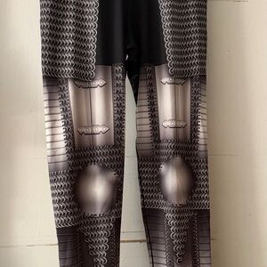 Chain Mail Armor Print Athletic Leggings. made in USA